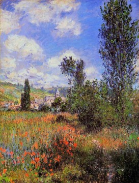  POP Oil Painting - Lane in the Poppy Fields Ile SaintMartin Claude Monet scenery